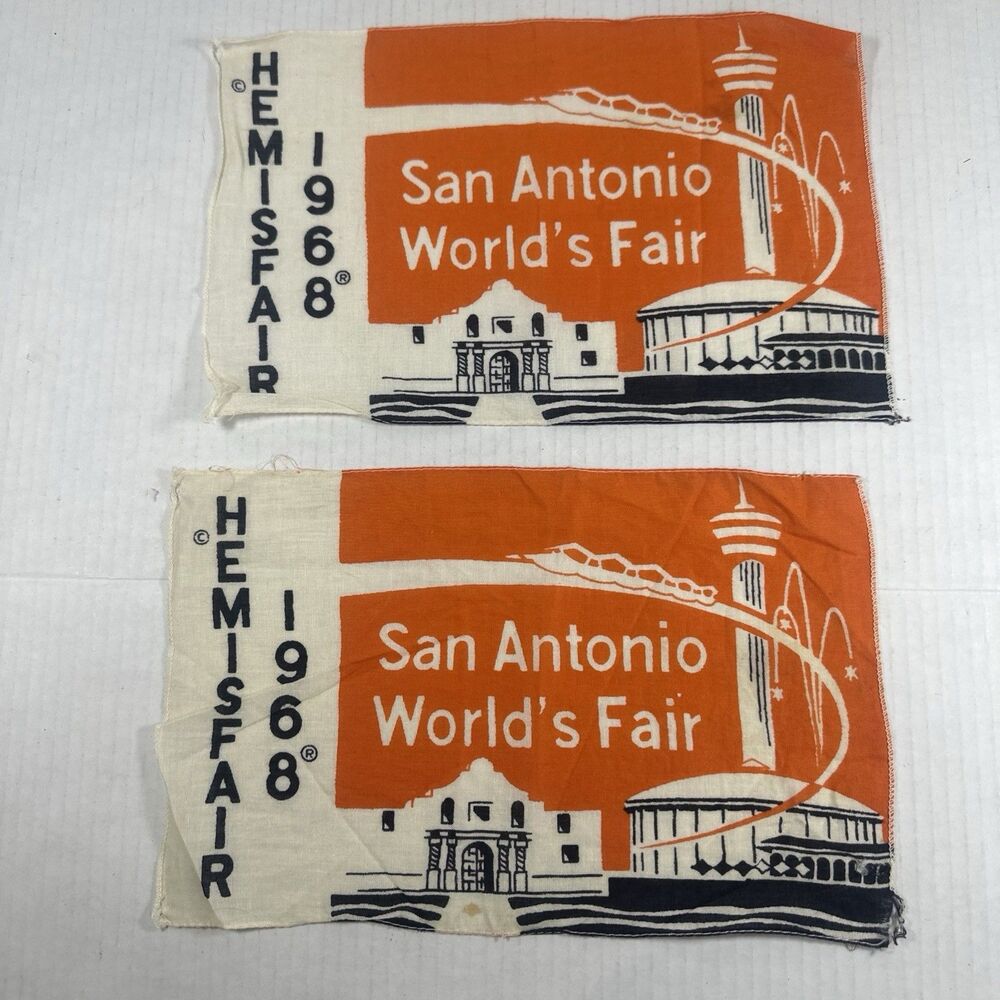 HemisFair 1968 World's Fair San Antonio Souvenir Set Flags Vintage